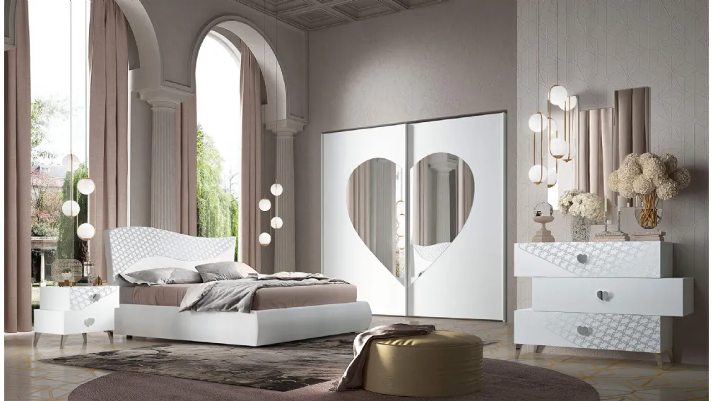 Letto Bon Bon Silver Cuore di Cecchini Italia