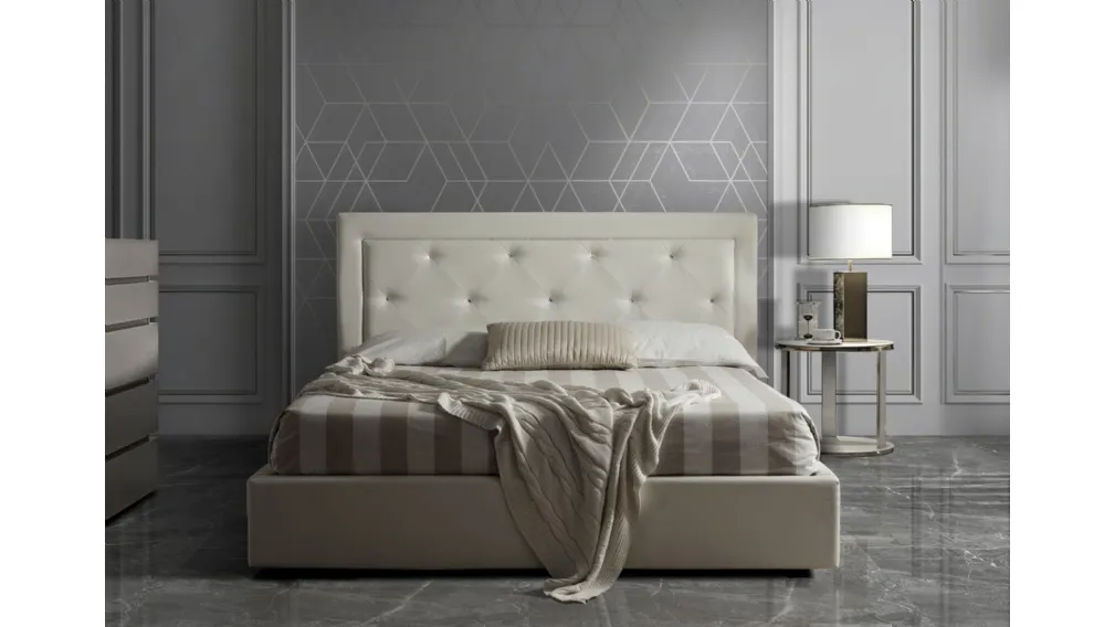 Letto in ecopelle con Swarovski Chanel di Italnotte