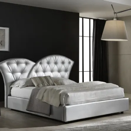 Letto in ecopelle con testiera originale Vela di Italnotte