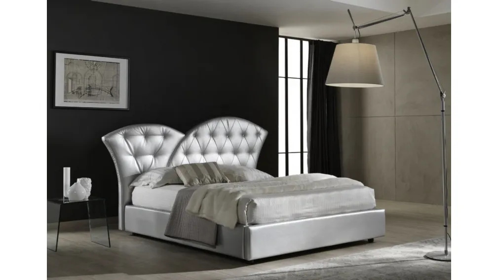 Letto in ecopelle con testiera originale Vela di Italnotte