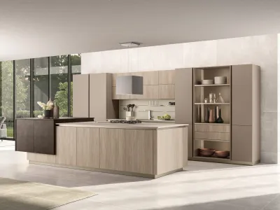 Cucina rovere chiaro moderna lineare Isla Colombini casa