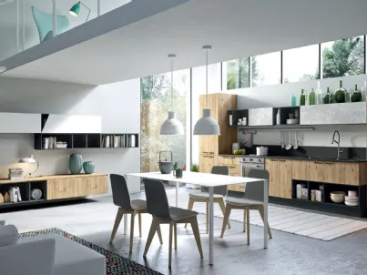 Cucina Moderna lineare Mia in LPL Rovere Nuova Zelanda di Aran